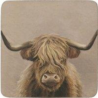 Pack of 4 Highland Cow Corkback Coasters