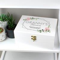 Personalised Abstract Rose White Wooden Memory Box