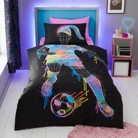 Football Graphic Girl Single Duvet Cover and Pillowcase Set