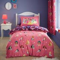 Pink Disney Princess 100% Cotton Duvet Cover & Pillowcase Set