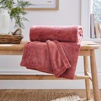 Leila Leaf Fleece Throw Blanket 130cm x 170cm