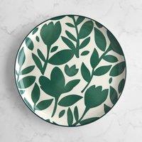 Elements Silhouette Green Stoneware Dinner Plate