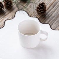 Star Embossed White Stoneware Mug