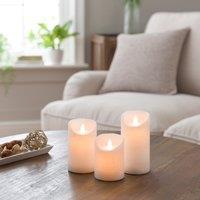 Set of 3 Amber & Tonka LED Pillar Candles