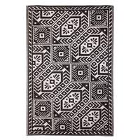 Fallen Fruits Diamond Black and White Outdoor Rug