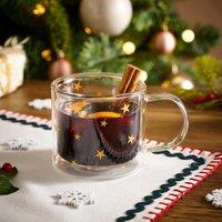 Gold Star Double Walled Glass Mug