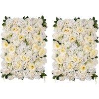 Set of 2 Artificial Premium Mixed Flower Wall Panels