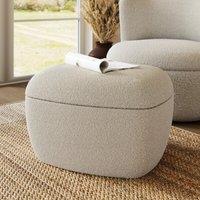 Modern Curves Tonal Boucle Storage Footstool