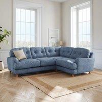 Martha Slub Faux Linen Full Corner Sofa Slub Faux Linen Denim