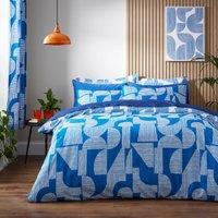 Elements Ezra Blue Cotton Duvet Cover and Pillowcase Set