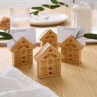 Pack of 4 Folk Cottage Bamboo Name Holders