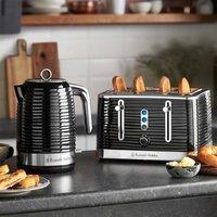 Russell Hobbs Inspire Black Kettle & 4 Slice Toaster