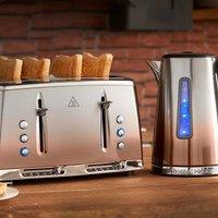 Russell Hobbs Eclipse Copper Kettle & 4 Slice Toaster