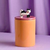 Raspberry Blossom Cat Treat Jar