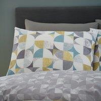 Catherine Lansfield Retro Circles Green Reversible Duvet Cover & Pillowcase Set