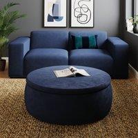 Large Round Velvet Storage Pouffe