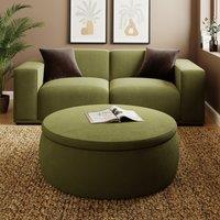 Large Round Velvet Storage Pouffe