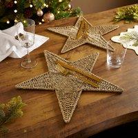 Set of 2 Star Woven Rattan Placemats