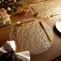 Set of 2 Gold Criss Cross Placemats