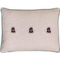 Meg Hawkins Bee Rectangular Cushion with Wooden Buttons