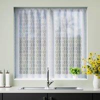 Geometric Diamond Slot Top Net Curtain