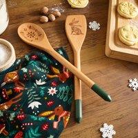 Festive Wooden Spoon & Spatula Set