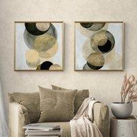 Set of 2 Gold Circles Framed Prints