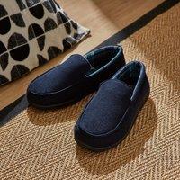 Mens Navy Blue Check Slippers