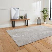 Creation Botanical Leaf Rug Silver