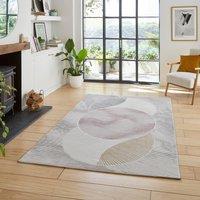 Creation Ribbed Art Deco Rug Pink