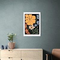 East End Prints Blooming Big Floral Night Print by Miho Art Studio