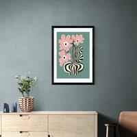 East End Prints Floral Stripe Print by Miho Art Studio