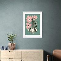 East End Prints Floral Stripe Print by Miho Art Studio