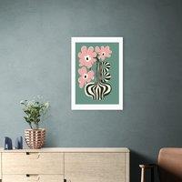 East End Prints Floral Stripe Print by Miho Art Studio