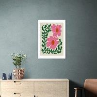 East End Prints Fun Fern And Pink Poppy Print by Miho Art Studio