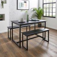 Ronan Wave Edge Dining Table and Bench Set