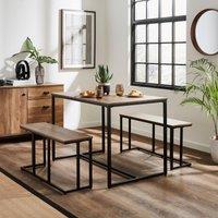 Charlie 4 Seater Rectangular Dining Table with 2 Benches