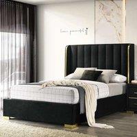 Phoenix Velvet Bed Frame Black