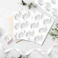 Personalised Botanical Free Text Sticker Set Green/White