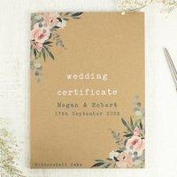 Personalised Wedding Certificate Display Book Natural