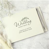 Personalised Botanical Wedding Guest Book and Pen