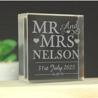 Personalised Mr and Mrs Crystal Token