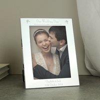 Personalised Decorative Our Wedding Day Silver Photo Frame