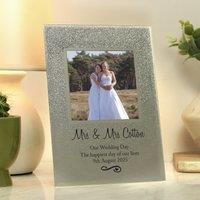 Personalised Heart and Swirl Glitter Glass Photo Frame