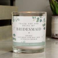 Personalised Botanical Thank You Wedding Party Jar Candle