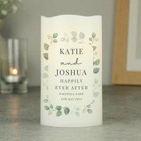 Personalised Botanical Free Text LED Candle