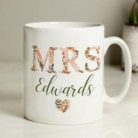 Personalised Mrs Autumnal Mug White