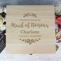 Personalised Any Role Floral Watercolour Wedding Large Memory Box