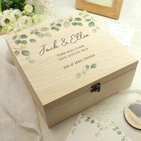 Personalised Botanical Wooden Memory Box