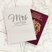 Personalised Classic Mr and Mrs Cream Leather Passport Holders Cream